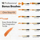 TMOL Acrylic Paint Set, 24 Colors (2 oz/Bottle) with 12 Art Brushes, Art Supplies for Painting Canvas, Wood, Ceramic & Fabric, Rich Pigments Lasting Quality for Beginners, Professional | 24 Colors Acrylic Paint 2 fl oz/60 ml — 4