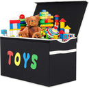YOLOXO Toy Box Chest, Collapsible Sturdy Storage Bins with Lids, Extra Large Kids Toy Storage Organizer Boxes Bins Baskets for Kids, Boys, Girls, Nursery Room, Playroom, Closet (BLACK) — 1