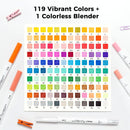Ohuhu Adult Coloring Book Markers Paper-friendly Water-Based 120 Color-Pupe | 120 Colors — 3