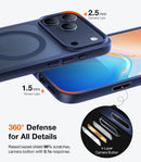 TORRAS Magnetic Shockproof for iPhone 17 Pro Case, Blue, Camera Control — 5