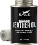Leather Oil Conditioner with Applicator & Cloth – All-Natural Deep Conditioning Oil for Saddles, Furniture, Bags, Belts & Leather Gear – 8.45oz Restorative Oil for Dry, Cracked Leather — 1