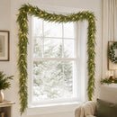 9Ft Christmas Norfolk Pine Garland+20 LED Lights Battery Powered for Mantle — 4