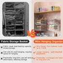 X-cosrack 6 Tier Closet Hanging Organizer, Clothes Hanging Shelves with 4 Hanging Hooks 5 S Hooks, Wire Storage Basket Bins, for Clothing Sweaters Shoes Handbags Clutches Accessories Patent — 5