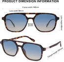 SOJOS Retro Aviator Sunglasses Womens Mens,Trendy Rectangle Shades SJ2202 | Tortoise Frame/Blue Grading Lens — 5