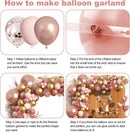 Amandir 150pcs Rose Gold Balloons Garland Arch Kit | Rose Gold Pink — 2