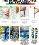 YALLOVE Balloon Column Stand Kit, 4 Sets of 7 Feet Height Adjustable Balloon Tower Pillar with Reusable Metal Telescopic Design for Birthday, Wedding, Baby Shower, Graduation Party Decoration | 2.1M - Set of 4 — 6