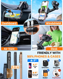 2026 Ultimate Best【True Military-Grade & Safety Cert】Car Phone Holder HTU【Upgraded 360° Rotation & 100LBS Strongest Suction】5-in-1 Truck Windshield Dashboard Vent Mount Stand for iPhone Android, Black | Green photo 6
