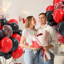 12inch Red and Black Balloons with Black Red Confetti Balloons | Red Black — 5