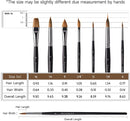 Watercolor Brush Set, Fuumuui 7pcs Professional Sable Paint Brushes with Extended Needle, Round Point, Flat, Dagger, Cat's Tongue for Watercolor, Acrylic, Gouache – Detail & Wash Painting | Black7 — 4
