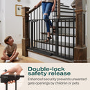 Cumbor 30-46" Baby Gate for Stairs, Auto Close Dog Gate for the House Black