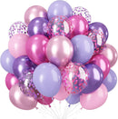 Pink and Purple Balloons, 60Pcs Girls Women Birthday Princess Party Balloon | Purple Pink — 1