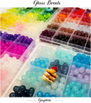 2500PCS 8mm Glass Beads Bracelet Making Kit, 96 Colors Crystal Beads for Jewelry Making, 4 Box Round Beads Suitable… — 3