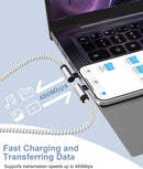 USB C Cable 10ft 2Pack, 60W Fast Charging 90 Degree Nylon Braided Cord 6