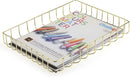 BTSKY Multipurpose A4 File Tray Wire Desk Tray Organizer, Gold — 1