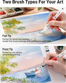 JusArt Water Brush Pens 12-Pack Leak-Proof Refillable Watercolor Pens | 12 Pcs Red — 5