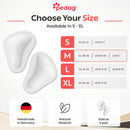 Pedag T-Form | German Made | Metatarsal Foot Pads for Pain Relief | Anatomically Correct | Vegetable Tan Leather | Self Adhesive | White | Size Med, Fits US W 8-10 / US M 7 | 1 Pair 8