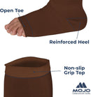 Mojo Toeless Compression Socks for Women and Men 20-30 mmHg Open Toe - AB211 | 4X-Large | Brown — 2