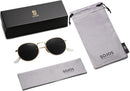 SOJOS Small Round Polarized Sunglasses for Women Men Classic Vintage Shades | Gold/Grey — 6