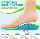 Ailaka Kids Orthotic Arch Support Insoles, PU Foam Cushioning Arch Support Shoe Insert for Overpronation Children Toddlers Flat feet, Plantar Fasciitis(4-6 M US Big Kid) - Green — 2