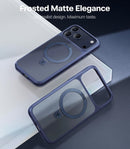 TORRAS Ostand for iPhone 17 Pro Case Magnetic, Fit for MagSafe, 4X Military Drop Protection, Camera Control, Slim Phone Case for iPhone 17 Pro with Kickstand, Translucent Matte Cover 6.3", Deep Blue — 8