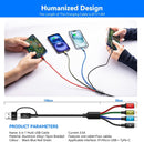 Minlu 6 in 1 Multi Charging Cable, USB A/USB C Charger Cable, 2 Pack 6Ft 7
