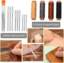 Leather Working Tools, Practical Leather Craft Kit with Carving Sewing Punching Cutting and Other Sanding Tools for Crafting, Repair DIY Projects | silver | 35PCS — 3