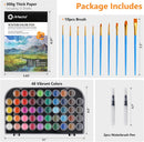 Artecho 48 Colors Watercolor Paint Set, 10 Brushes | 48 colors with paper pad — 2
