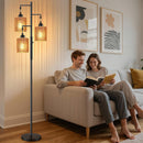 Hotsonic 72" Boho Rattan Tree Floor Lamp, Tall Dimmable Industrial Standing Lamp, Corner Decor Accent Lighting for… — 7