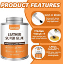 Leather Glue 120ML/4OZ,Leather Repair Cement with Brush,Professional Leather Adhesive for Repairing Leather… — 4