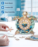 3D Puzzles for Adults, 3D Puzzle Sea Turtle Clock Kit (with Pendulum), Wooden Puzzle for Adults Home Wall Decor Clock Christmas Day Puzzle Gifts for Women Men — 4
