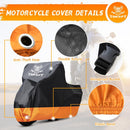 Tokept Motorcycle Cover Waterproof Outdoor Storage Fits Up to 116"