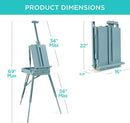 Best Choice Products Art Easel for Painting, Portable Wooden Adjustable Artist Tripod with Sketch Box, 32-Piece Art Set with Acrylic Paints, Brushes, Canvases & Palette - Blue — 7