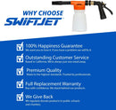 SwiftJet Car Wash Foam Gun + Microfiber Wash Mitt - Foam Cannon Works with Any Soap - Garden Hose Car Foam Sprayer - Car Wash Kit - Car Accessories Foam Blaster (Orange Foam Gun with Mitt) — 8