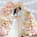 CROSSFINGERS Light Pink Balloon Garland Arch Kit,145pcs Mexicanos Pink Sand White Beige Balloons Arch Different Sizes for Mexican Fiesta Birthday Baby Shower Bridal Weddings Party Decorations — 5