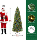 SHareconn 6ft Prelit Pencil Hinged Christmas Tree with Multi-Color Lights — 2