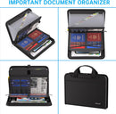 ENGPOW Accordion File Organizer, Fireproof Expanding File Folder with 13 Pockets Document Organizer with Handle & Labels, Portable Home Travel Safe Storage for Letter A4 Files and More, Black — 3