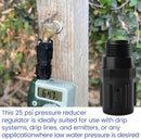 2pcs Drip Irrigation Pressure Regulator 25 PSI, 3/4" Male Female Thread — 6
