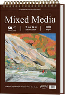 Mofuny Mixed Media Sketchbook 11x14, 50 Sheets - 110lb/180gsm Thick Paper for Painting | Mixed Media Pad & Water Color Sketch Books for Adults, Teens & Painting Supplies for Artists. | Burgundy | 11" x 14" (Pack of 1) — 1