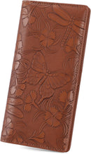 FALAN MULE Ultra Slim Thin Wallet for Women Bifold Leather RFID Blocking Designer Credit Card Holder