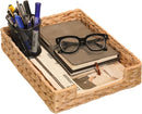 PINXIURY Water Hyacinth Letter Tray for A4 File Desk Mail Letter-Size Paper, Basket Woven Organizer, Magazine Files Storage, Office Document Organizer and Storage — 1