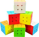 INTEGEAR 6 Pack Full Size Stickerless 56mm Magic Speed Cube 3x3 Easy Turning and Smooth Play Durable Puzzle Cube Toy for Kids — 1