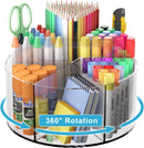 Rotating Markers Organizer for Kids, Acrylic Lazy Susan Organizers for Desks, 360 Degree Spinning Pencil Holders Pen Holders, Clear Arts and Crafts Organizer Storage, Art Supply Storage 6 Compartments — 1