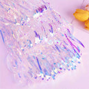 FECEDY 2pcs 3ft x 8.3ft Shiny Corlorful Metallic Tinsel Foil Fringe Curtains Photo Booth Props for Engagement Bridal Shower Bachelorette Baby Shower Bachelorette Holiday Celebration Party Decorations | Multicolor 1 — 3