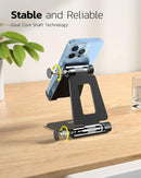 Nulaxy Full Aluminum Dual Folding Cell Phone Stand for Desk, Black photo 4