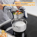 Ohtomber 1.5 Qt Tri-Ply Stainless Steel Saucepan with Steamer Basket & Lid — 3