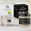 SEISSO Dark Beige Leather Repair Kit for Furniture, Vinyl Repair Kit Leather Dye Leather Repair Kit Car Interior Leather Recoloring Balm — 4