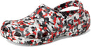Crocs Unisex Adult Classic Marbled Tie-dye Clogs – Red/Multi Confetti — 7