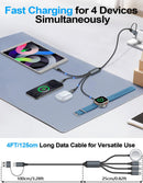 4-in-2 Multi Charging Cable for Apple Watch Charger/iPhone/Samsung Charger 3
