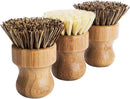 Palm Pot Brush- Bamboo Round 3 Packs Mini Dish Brush Natural Scrub Brush Durable Scrubber Cleaning Kit with Union… — 4