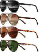 KUGUAOK Polarized Aviator Sunglasses for Women Men Sports Style UV400 Protection Running Sun Glasses Vintage Trendy Shades | Black+gradient Tea Frame+g15+leopard — 1